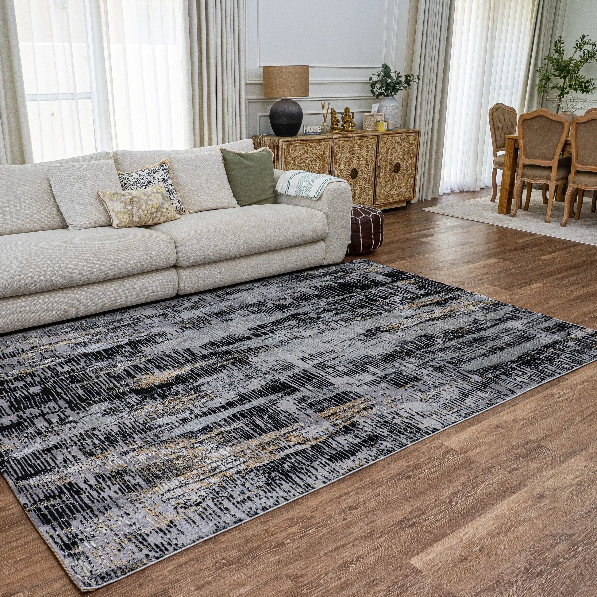 Maram Grey Black Carpet (Rectangle)