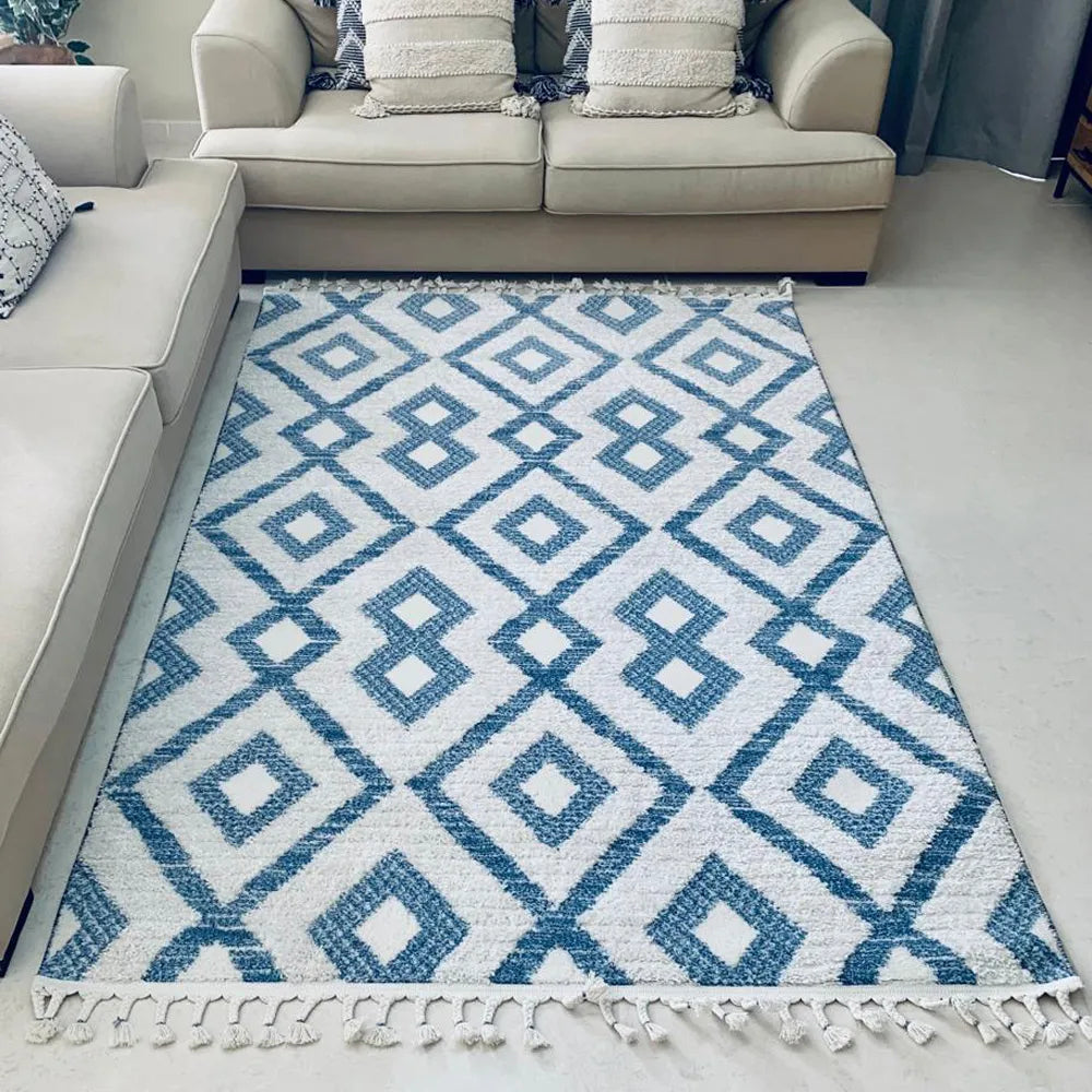 Gyfel Cream Blue Carpet (Rectangle)