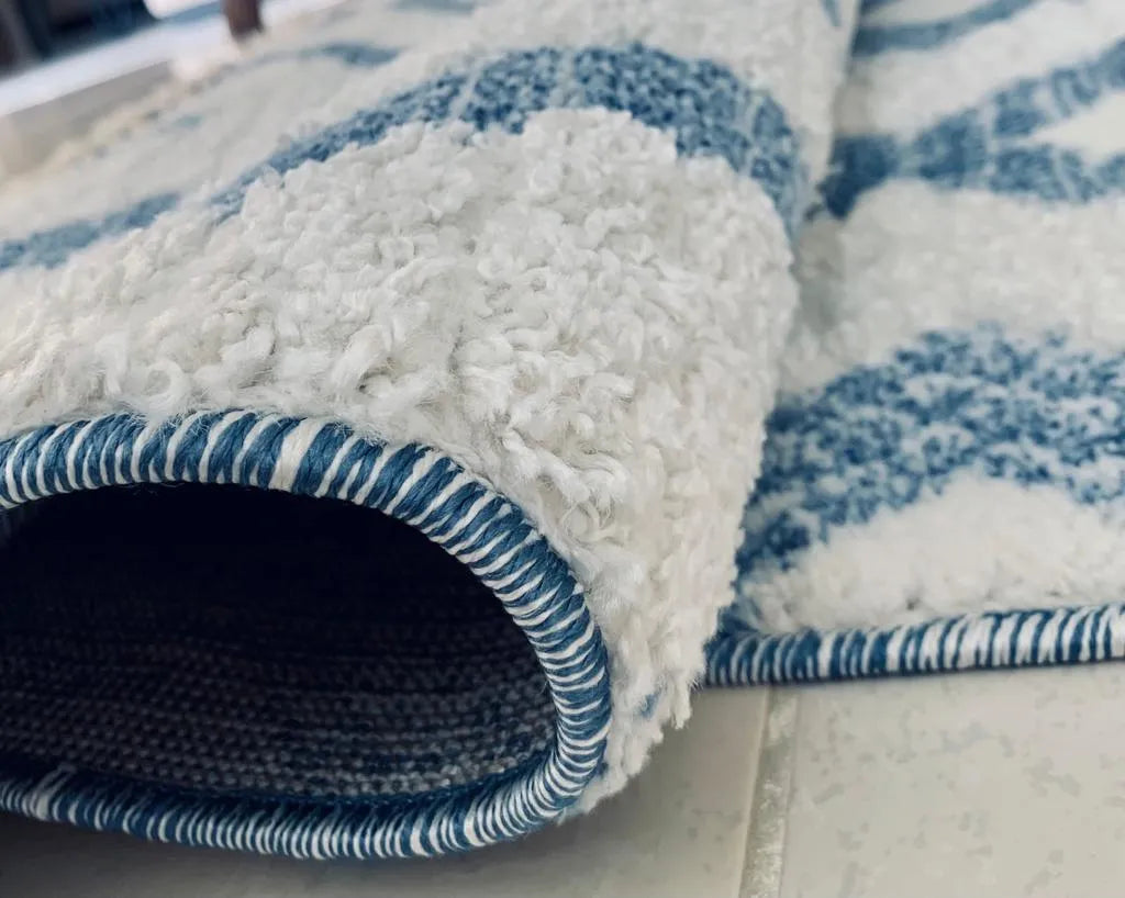 Gyfel Cream Blue Carpet (Rectangle)