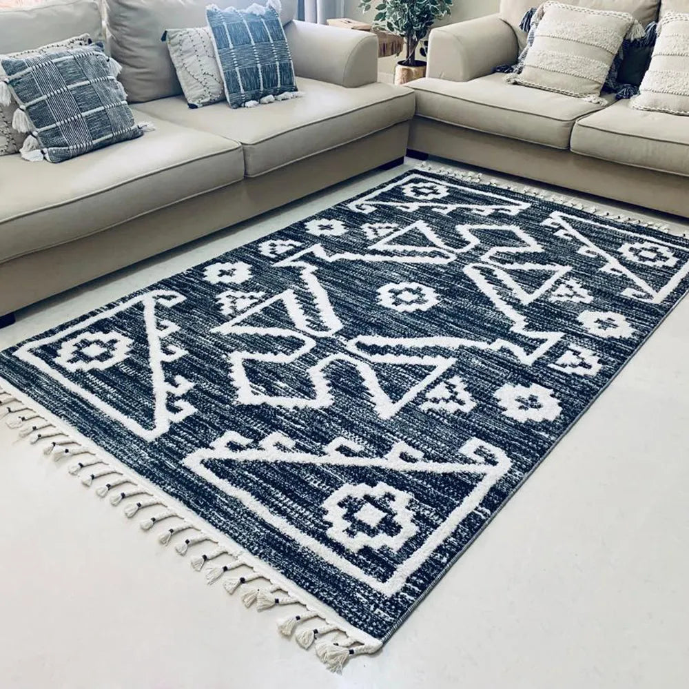 Iona Cream Black Carpet (Rectangle)