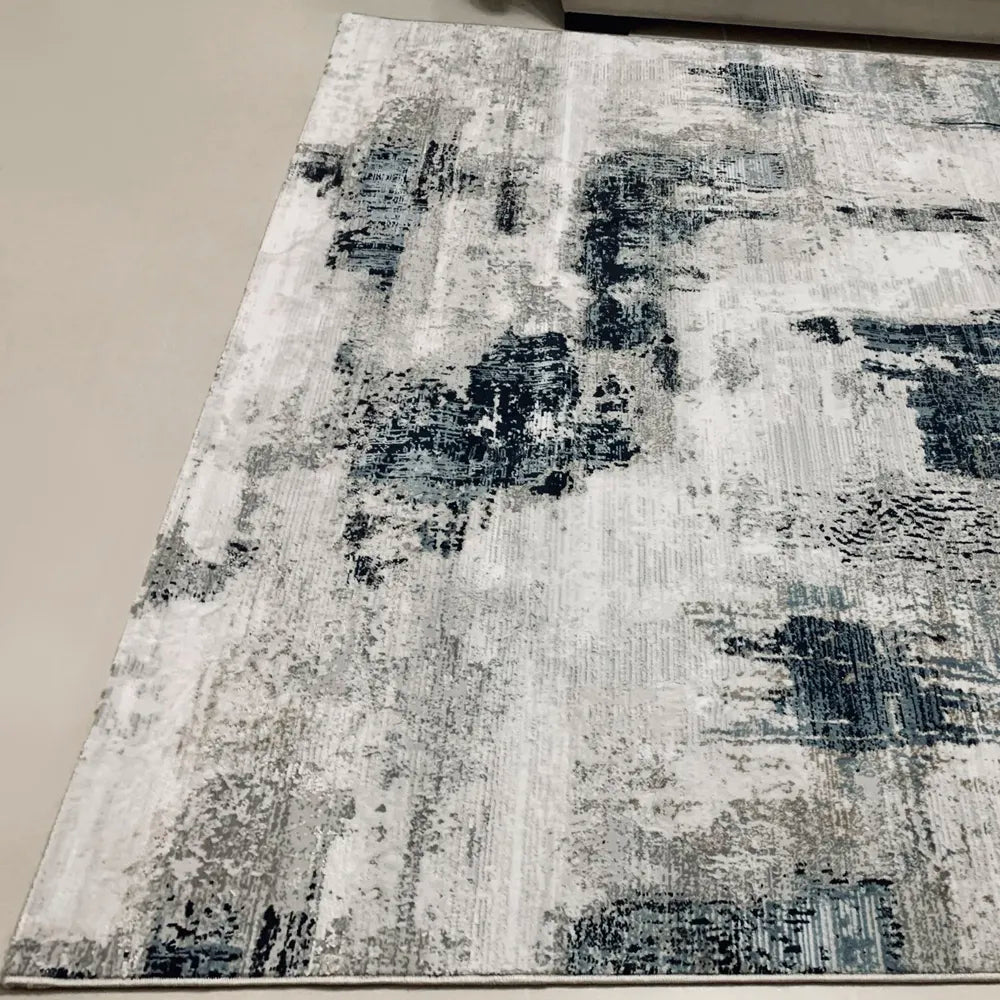 Merry Grey Navy Blue Carpet (Rectangle)