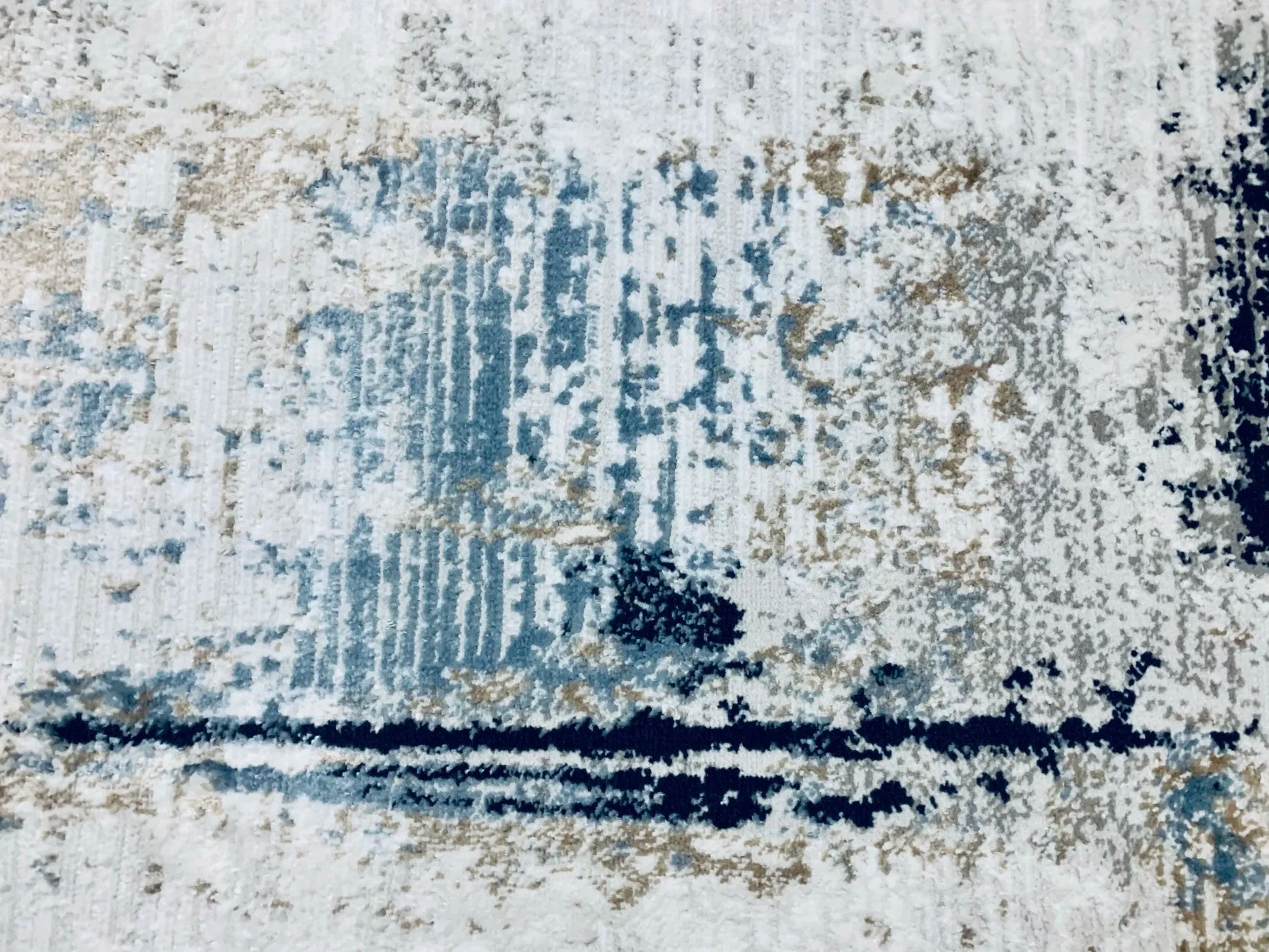 Merry Grey Navy Blue Carpet (Round)