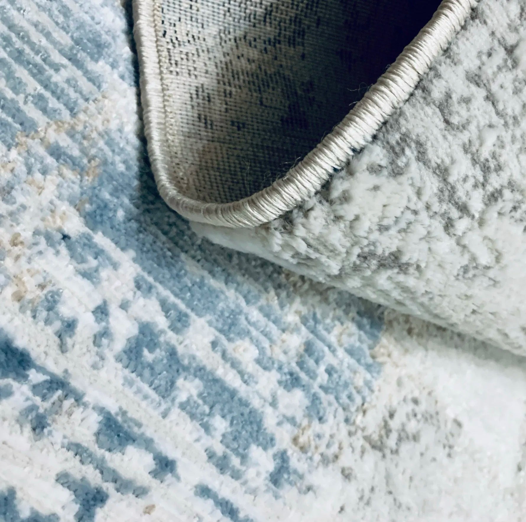 Merry Grey Navy Blue Carpet (Round)