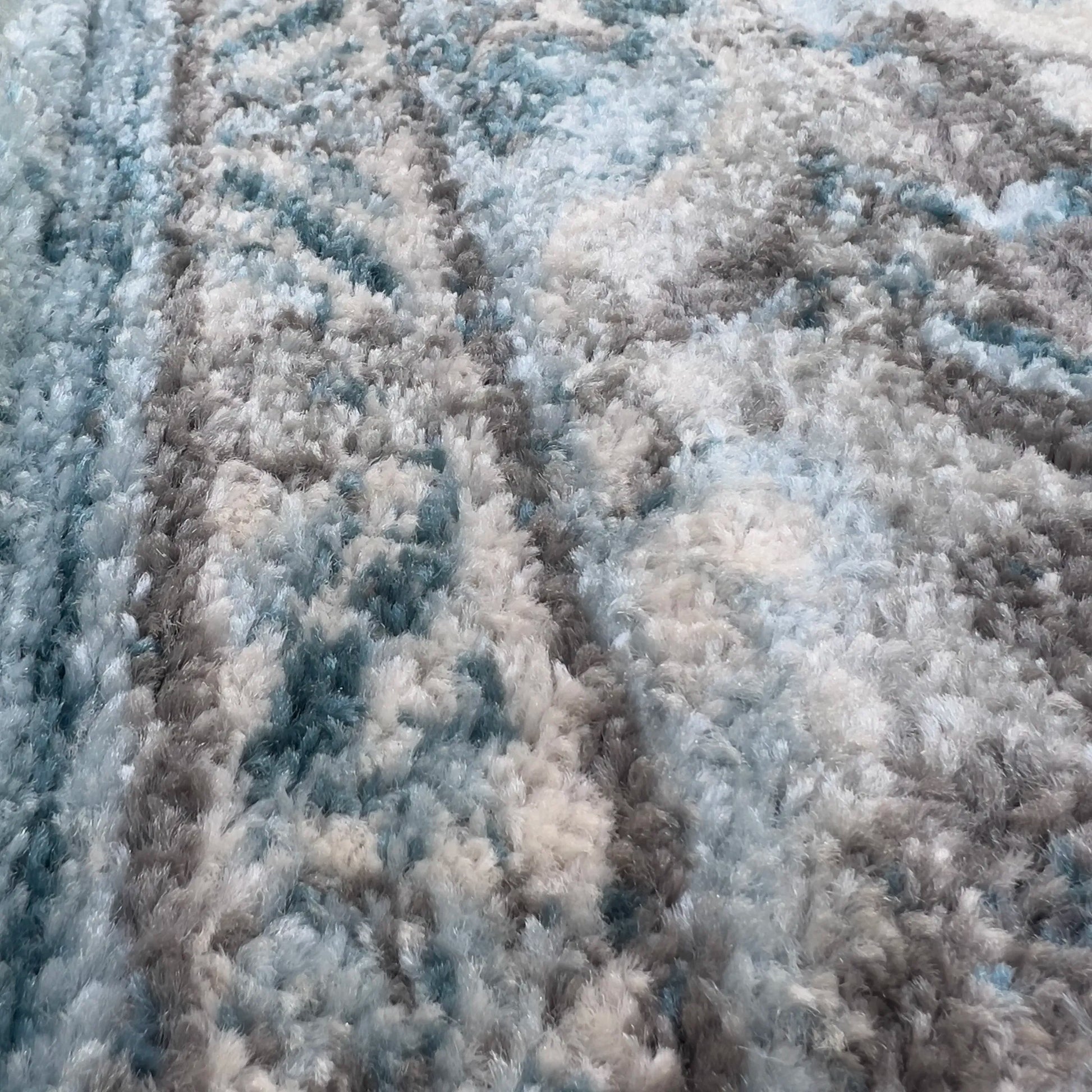 Messini Distressed Design Cream Blue Carpet (Runner)