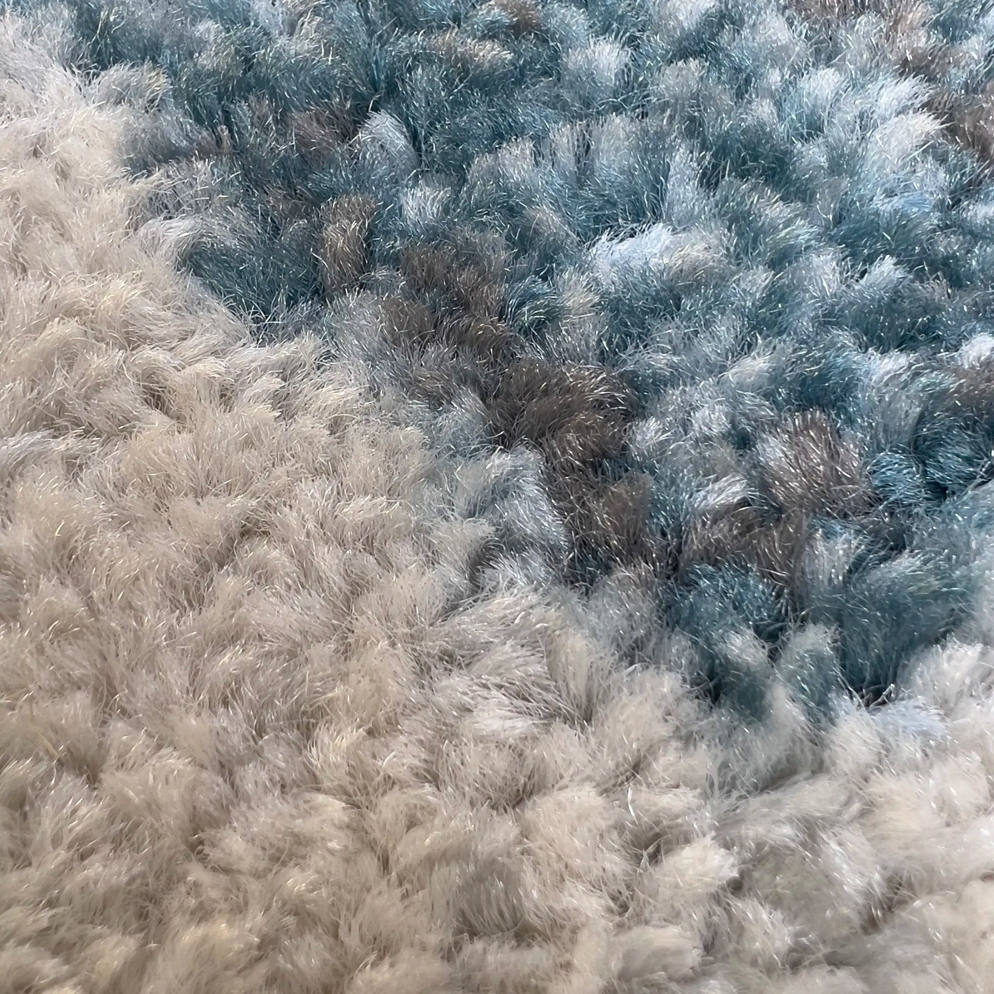 Messini Distressed Design Cream Blue Carpet (Square)