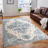 Messini Distressed Design Cream Blue Carpet (Rectangle)