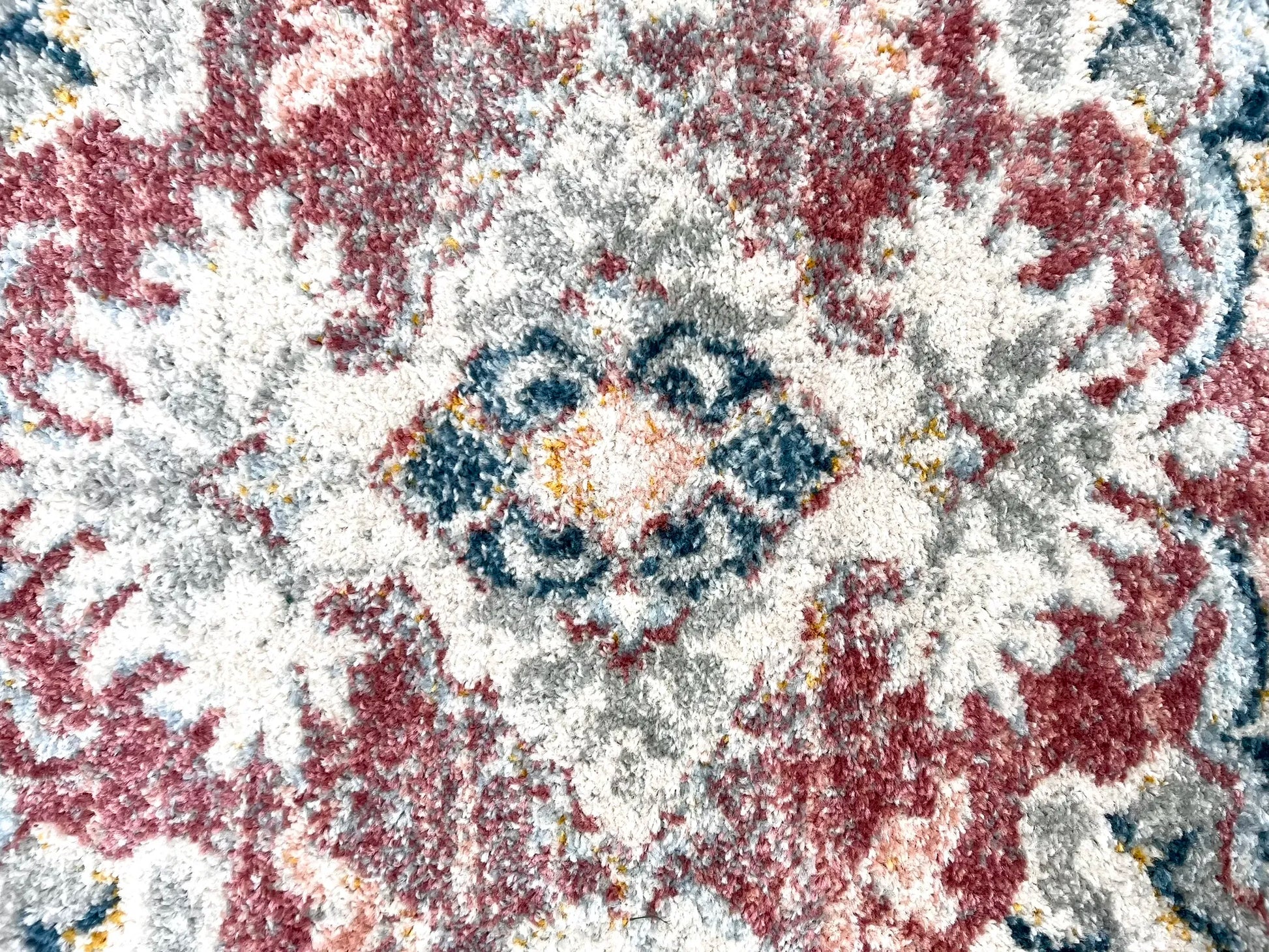 Epiva Cream Pink Distressed Design Carpet (Square)