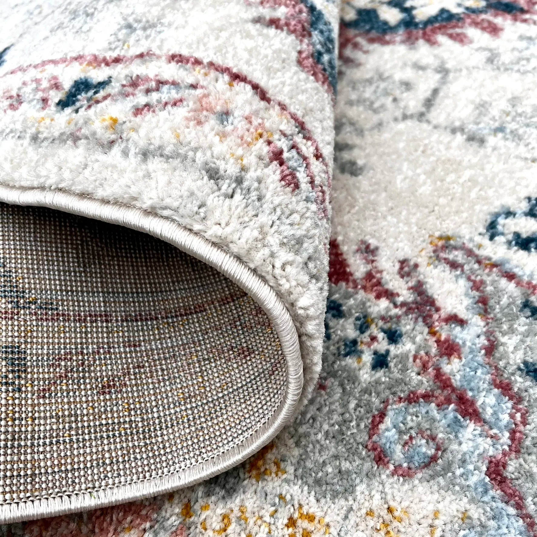 Epiva Cream Pink Distressed Design Carpet (Square)