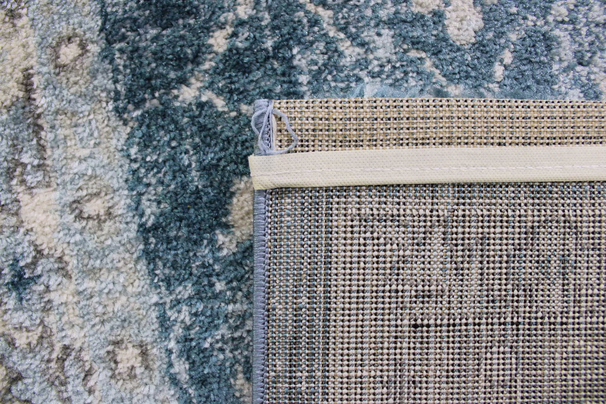 Euphoria Distressed Design Navy Blue Carpet (Rectangle)