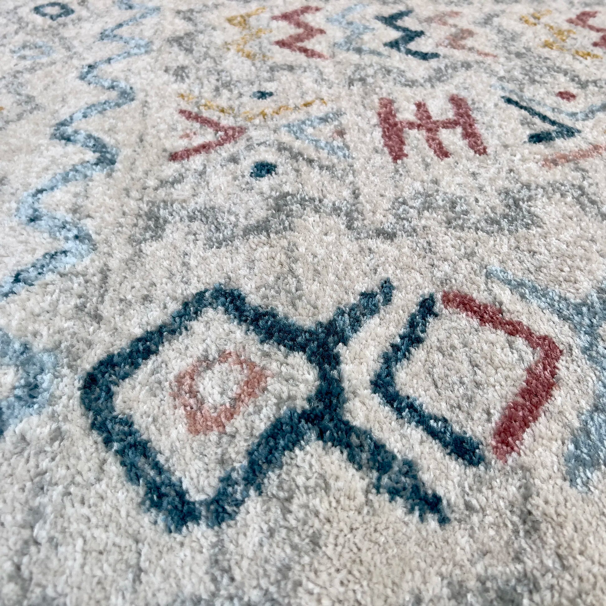 Tribe Multicolour Distressed Design Carpet (Runner)