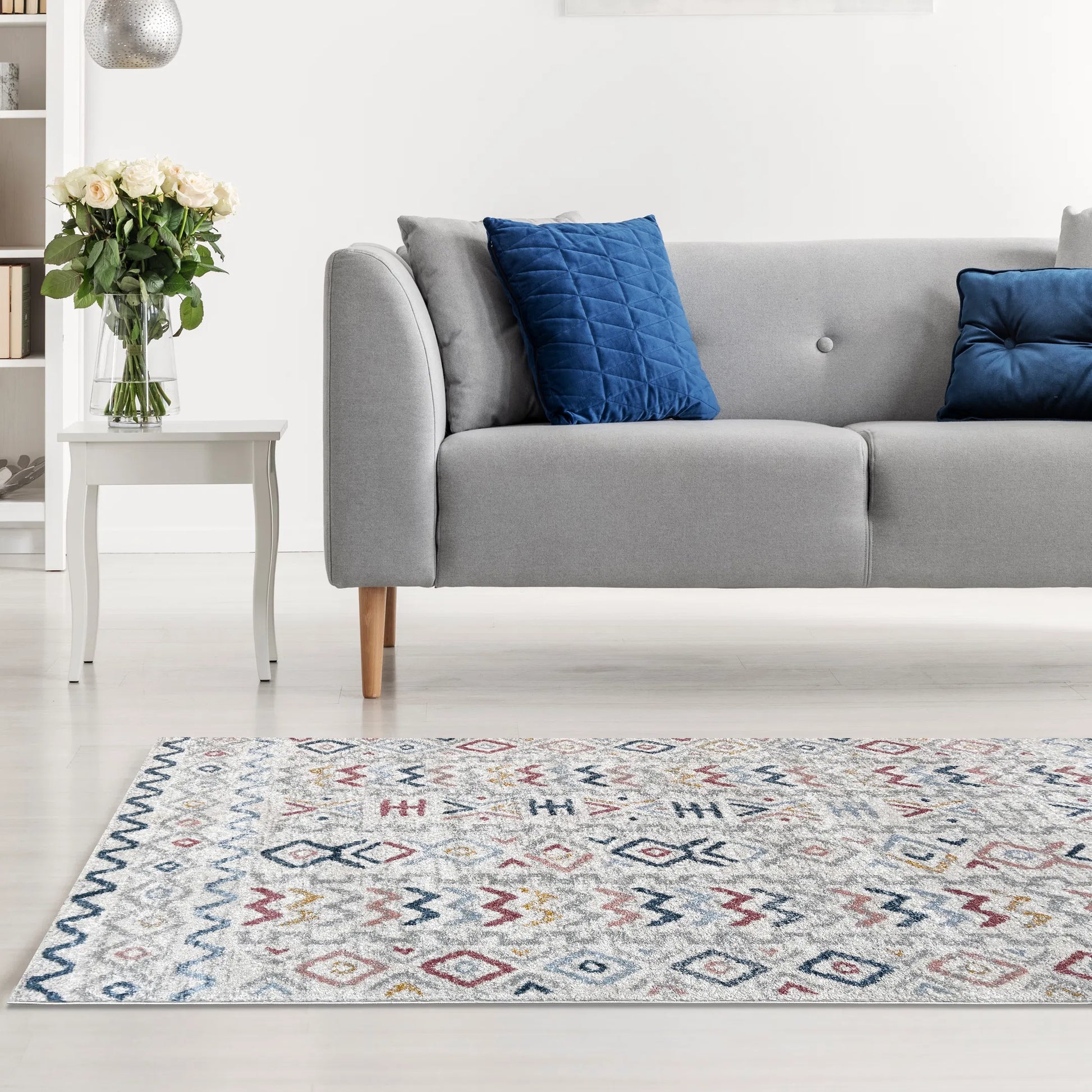 Tribe Multicolour Distressed Design Carpet (Rectangle)