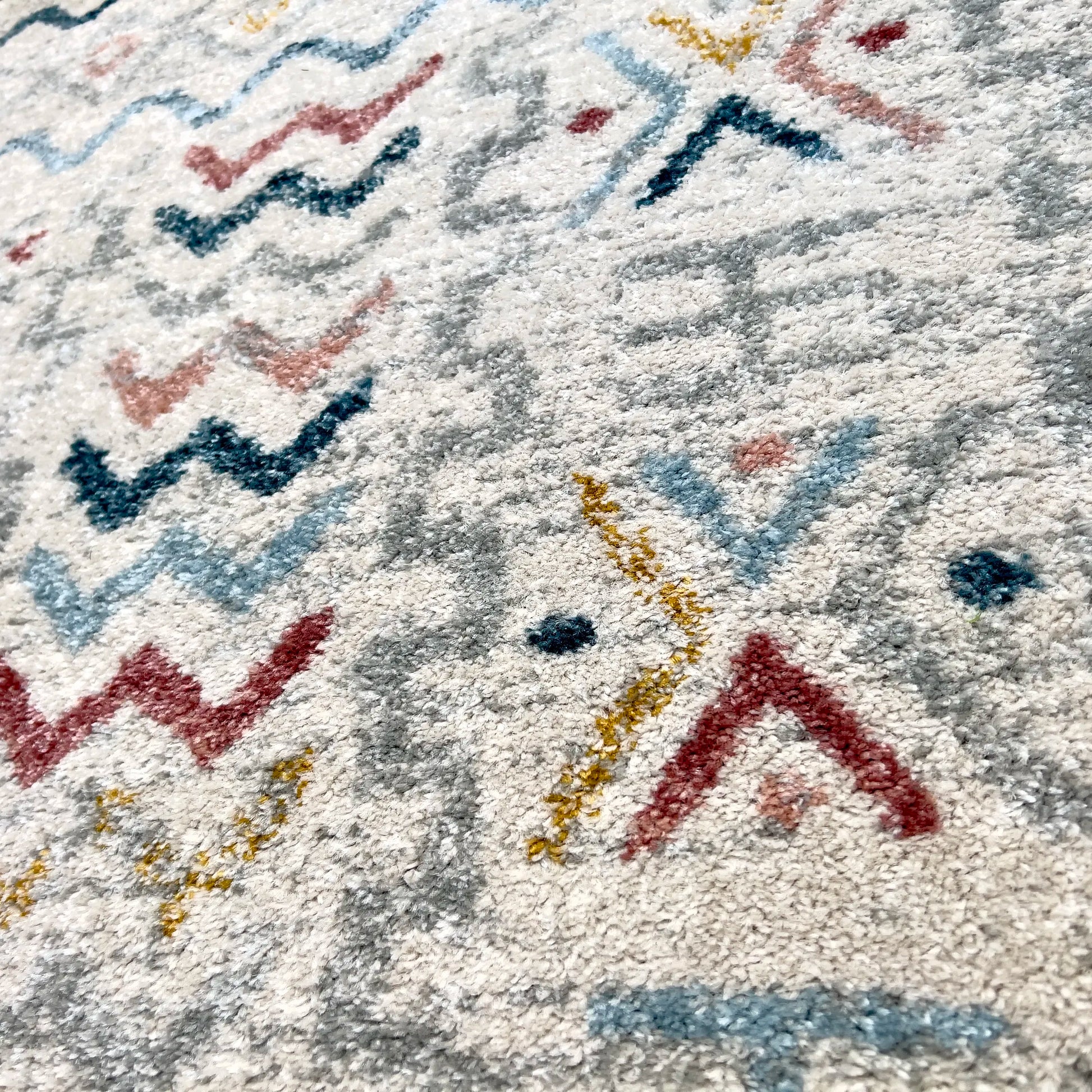 Tribe Multicolour Distressed Design Carpet (Rectangle)