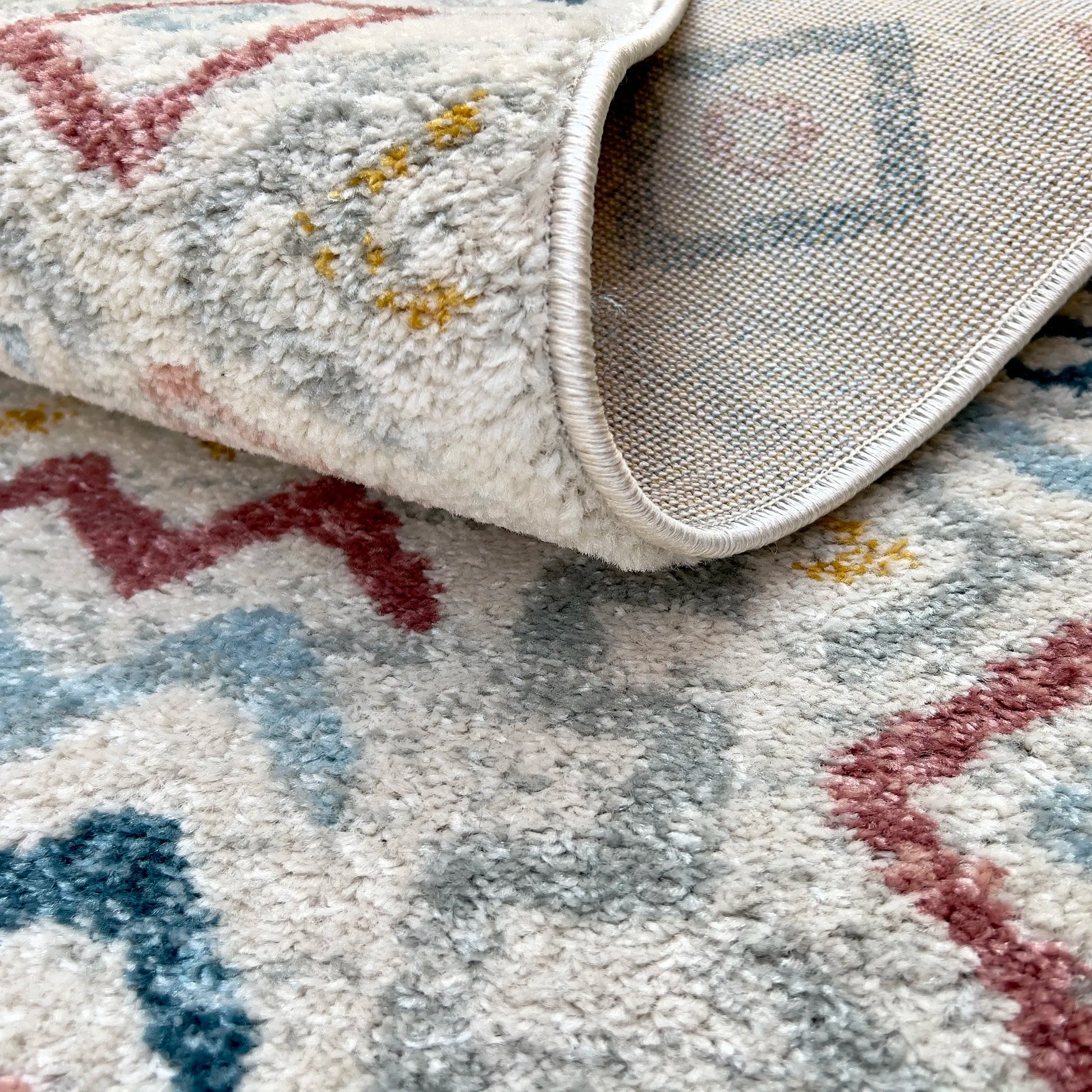 Tribe Multicolour Distressed Design Carpet (Runner)