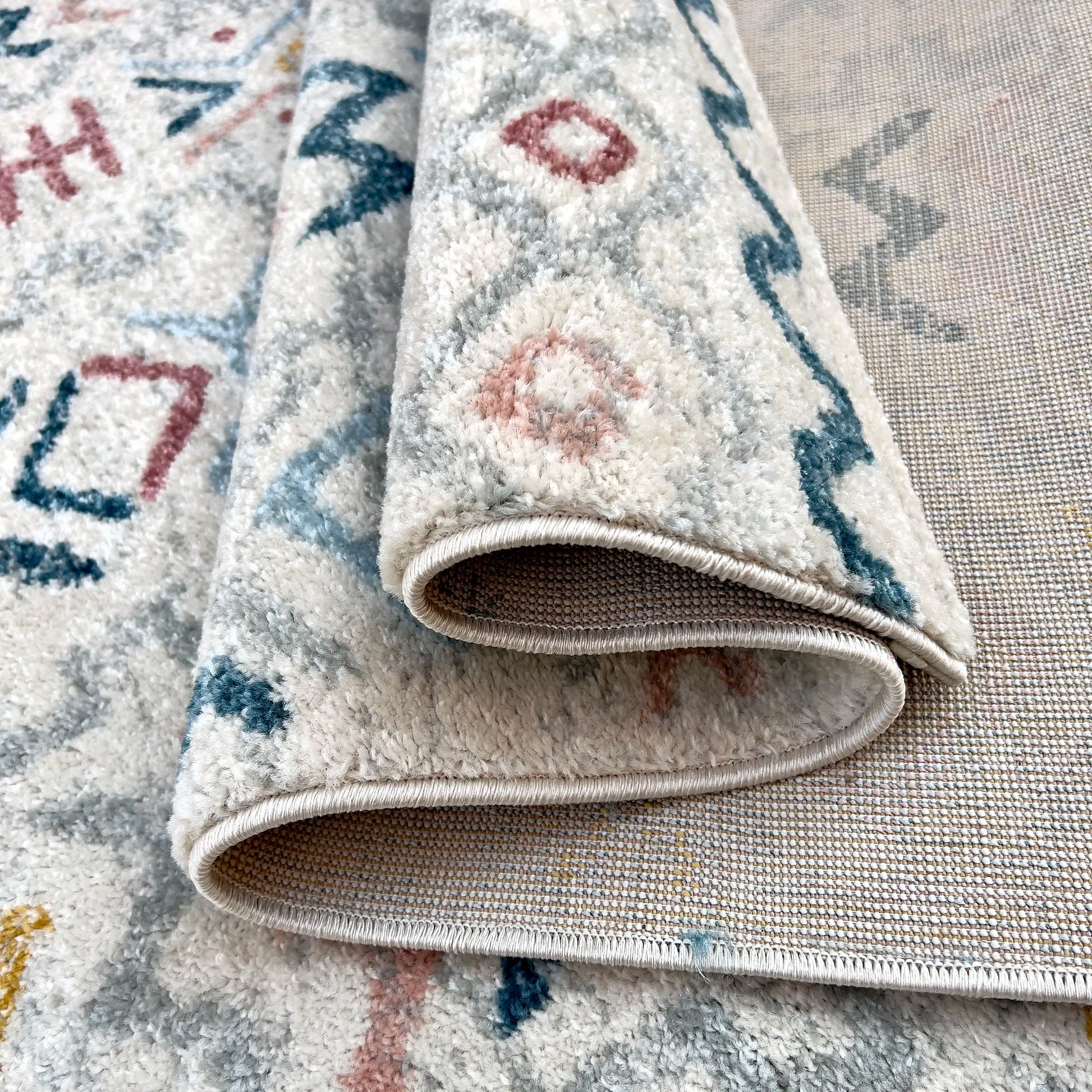 Tribe Multicolour Distressed Design Carpet (Rectangle)