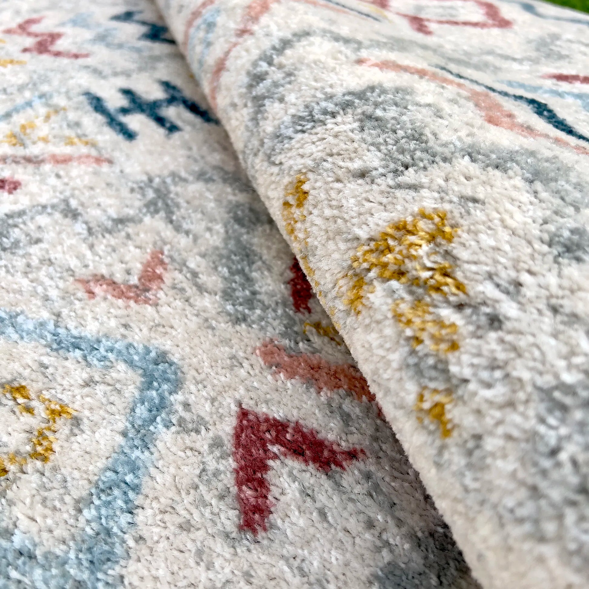 Tribe Multicolour Distressed Design Carpet (Runner)