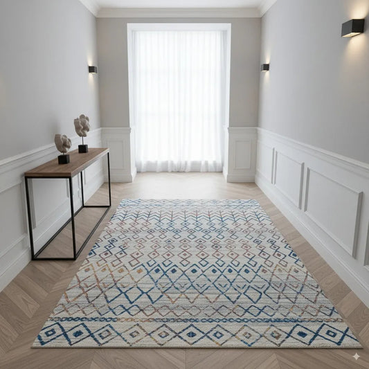 Chalkida Distressed Design Cream Multi-colour Carpet (Runner)