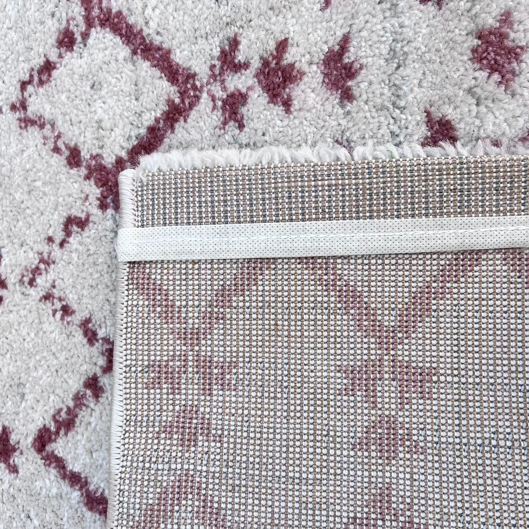 Arena Cream Pink Distressed Design Carpet (Rectangle)