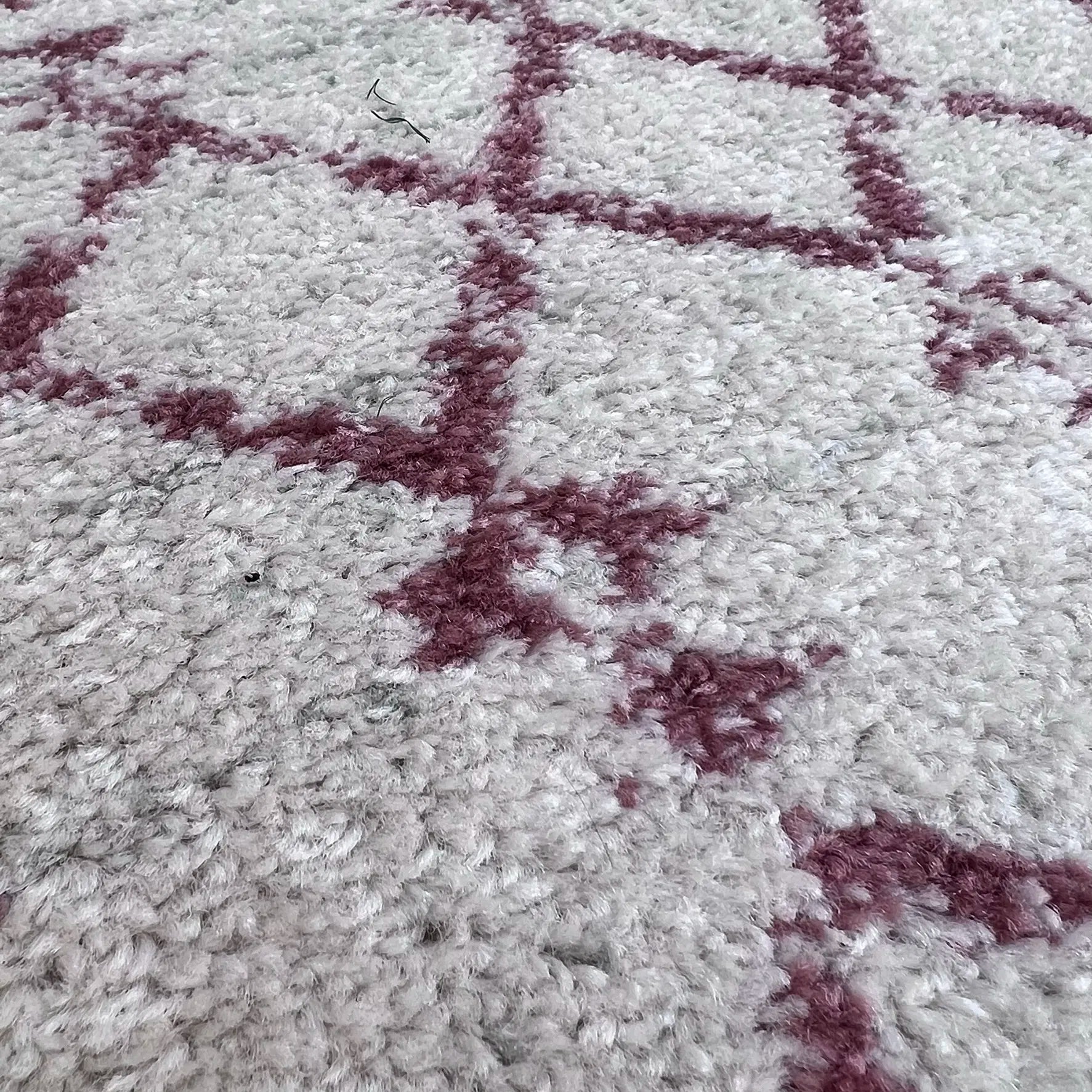Arena Cream Pink Distressed Design Carpet (Rectangle)