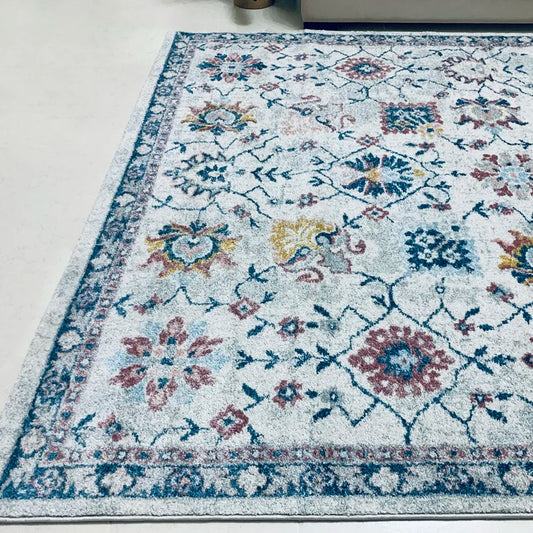 Vyron Distressed Design Cream Multicolour Carpet (Rectangle)