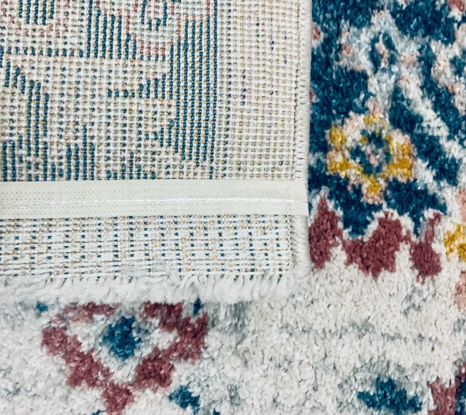 Vyron Distressed Design Cream Multicolour Carpet (Runner)