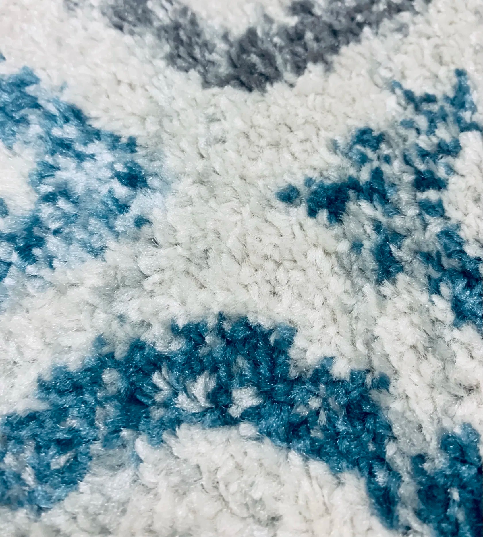 Agia Cream Blue Distressed Design Carpet (Rectangle)
