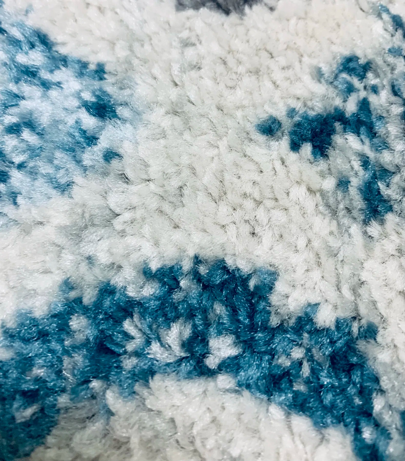 Agia Cream Blue Distressed Design Carpet (Runner)