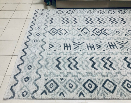 Galatsi Cream Grey Distressed Design Carpet (Rectangle)