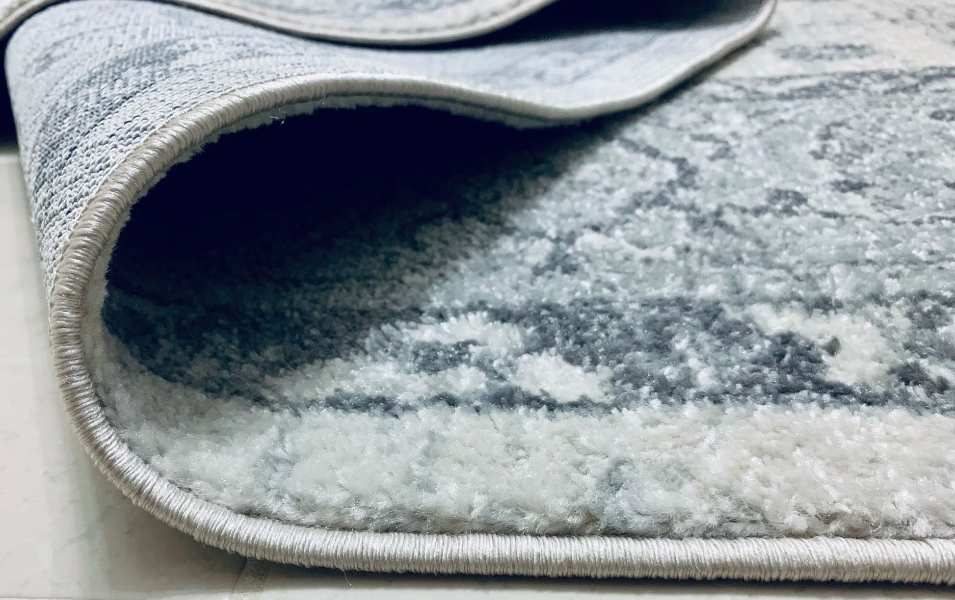 Kavala Cream Grey Distressed Design Carpet (Runner)