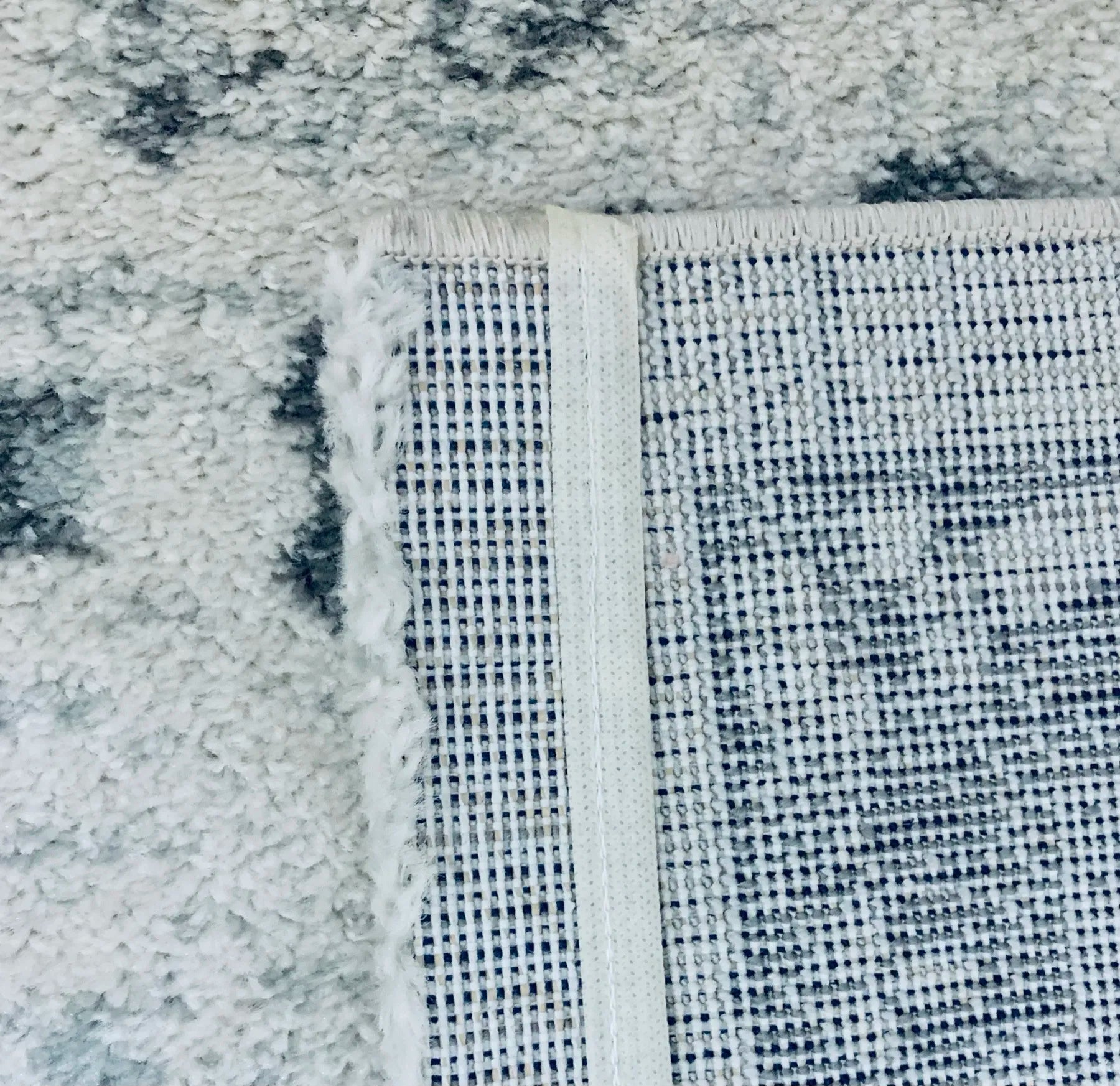 Kavala Cream Grey Distressed Design Carpet (Square)