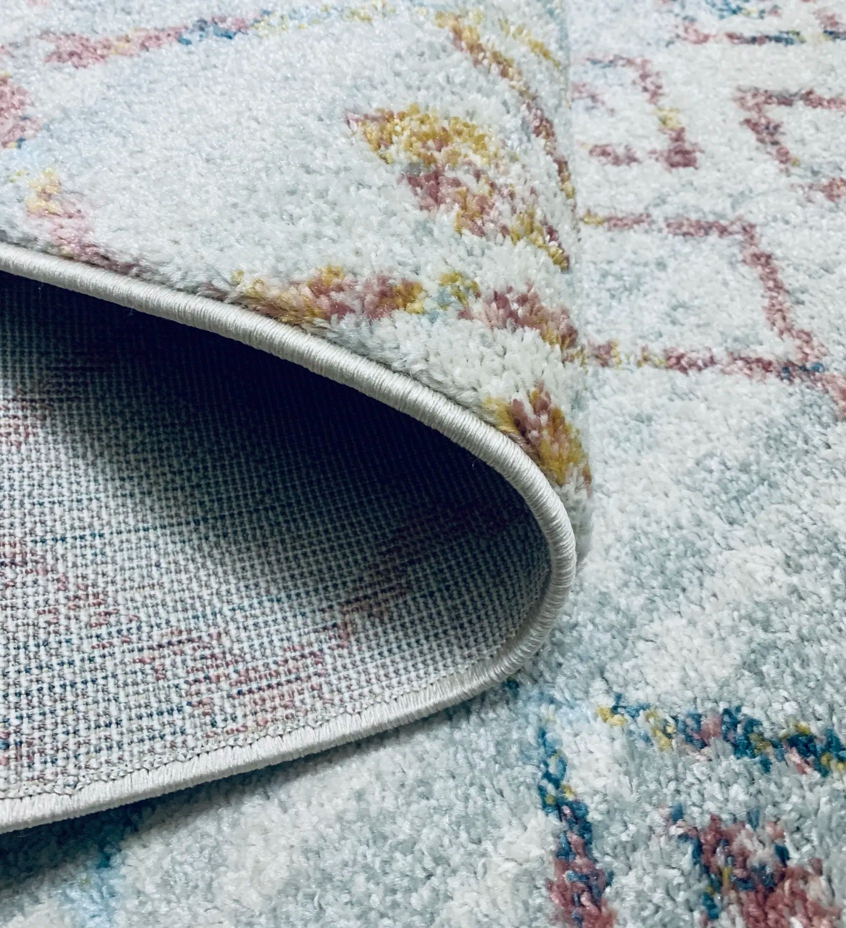 Chalkida Distressed Design Cream Multi-colour Carpet (Runner)