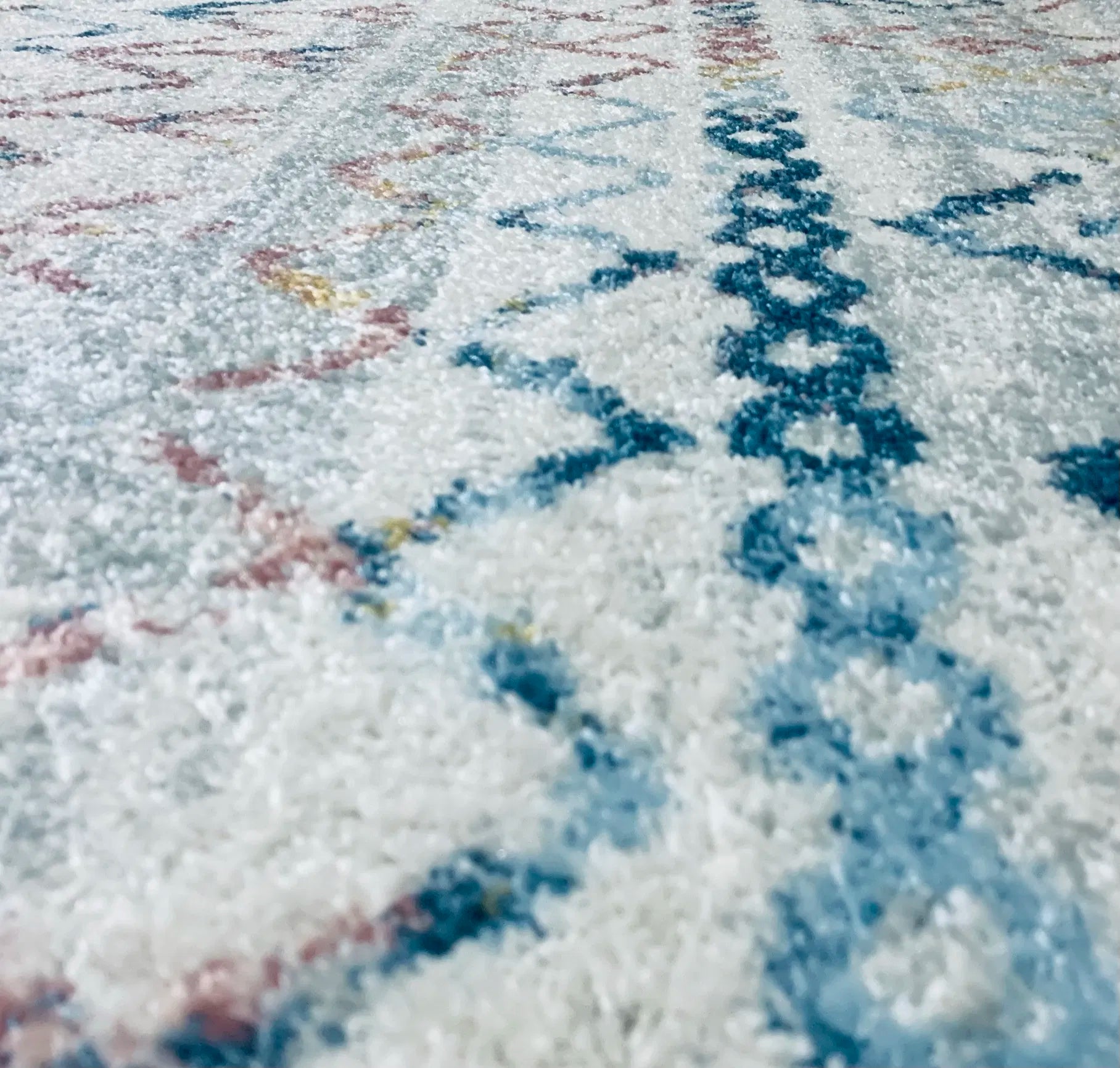 Chalkida Distressed Design Cream Multi-colour Carpet (Runner)