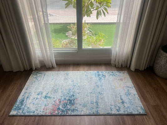 Serres Cream Multi-colour Distressed Design Carpet (Runner)