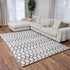 Rodos Cream Black Distressed Design Carpet (Rectangle)