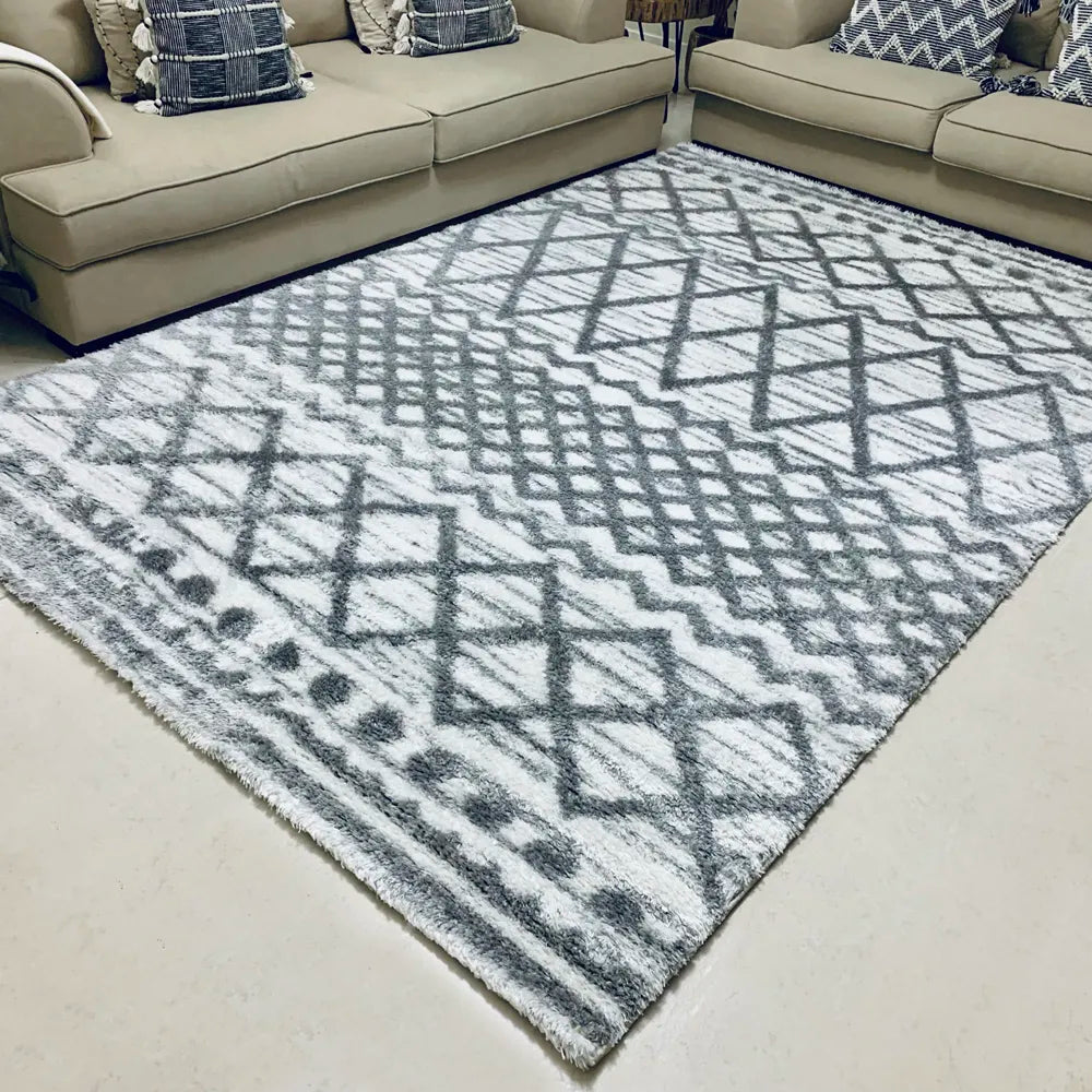 Fes White Grey Carpet (Rectangle)