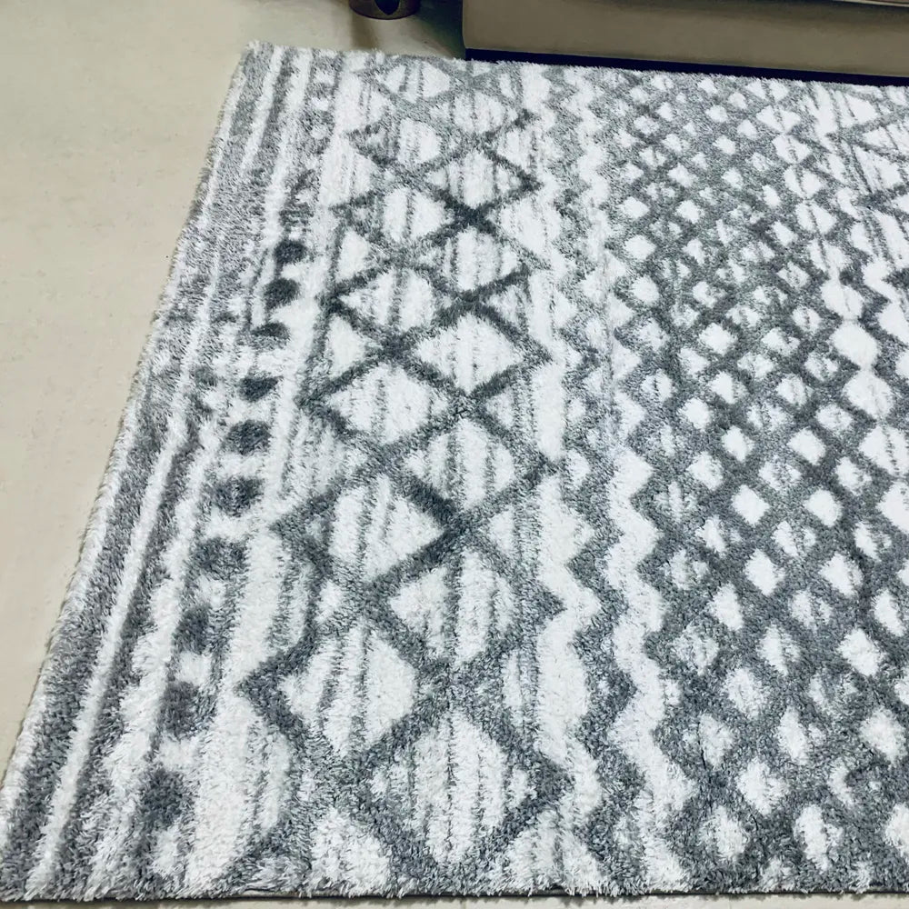 Fes White Grey Carpet (Rectangle)