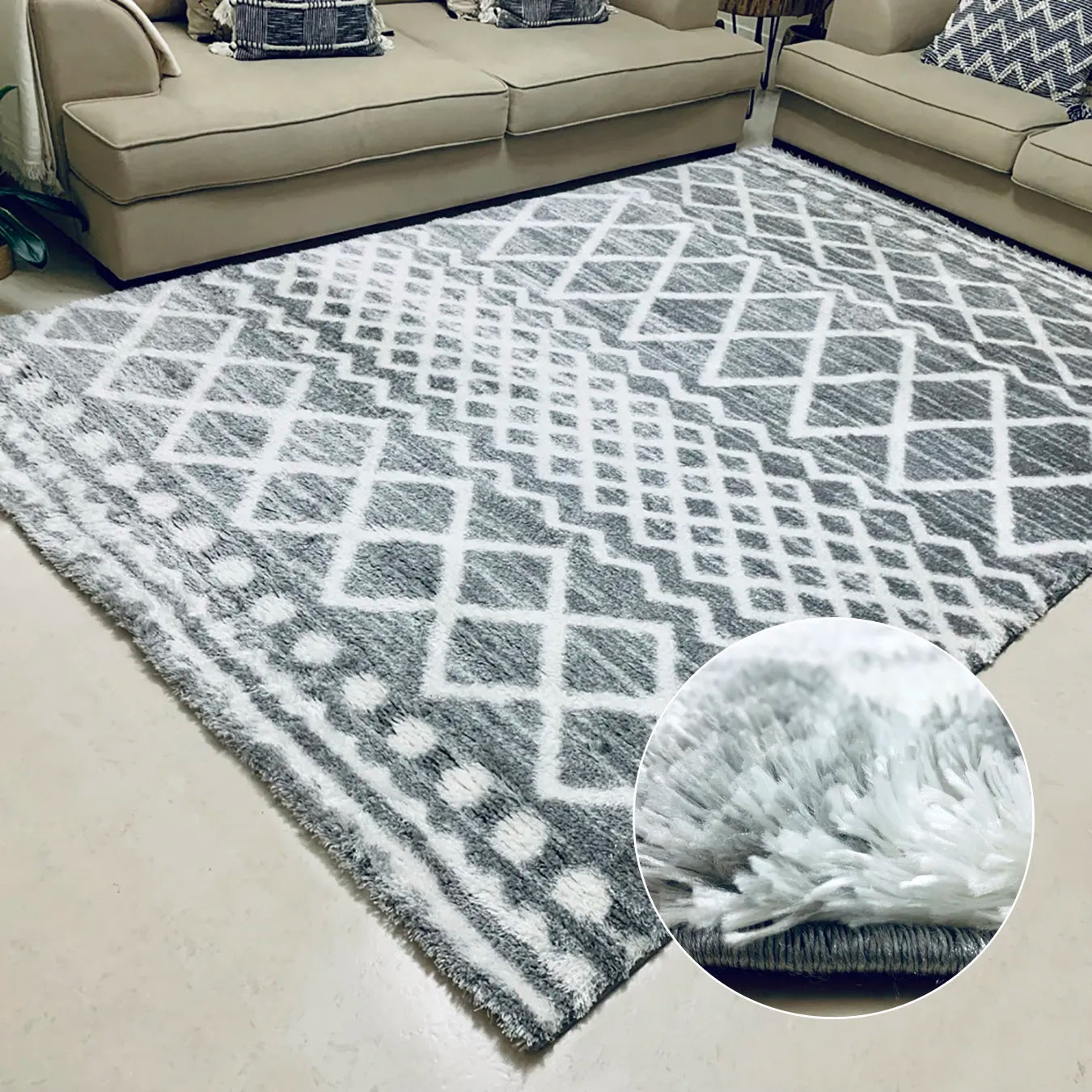 Tucan Grey Cream Carpet (Rectangle)
