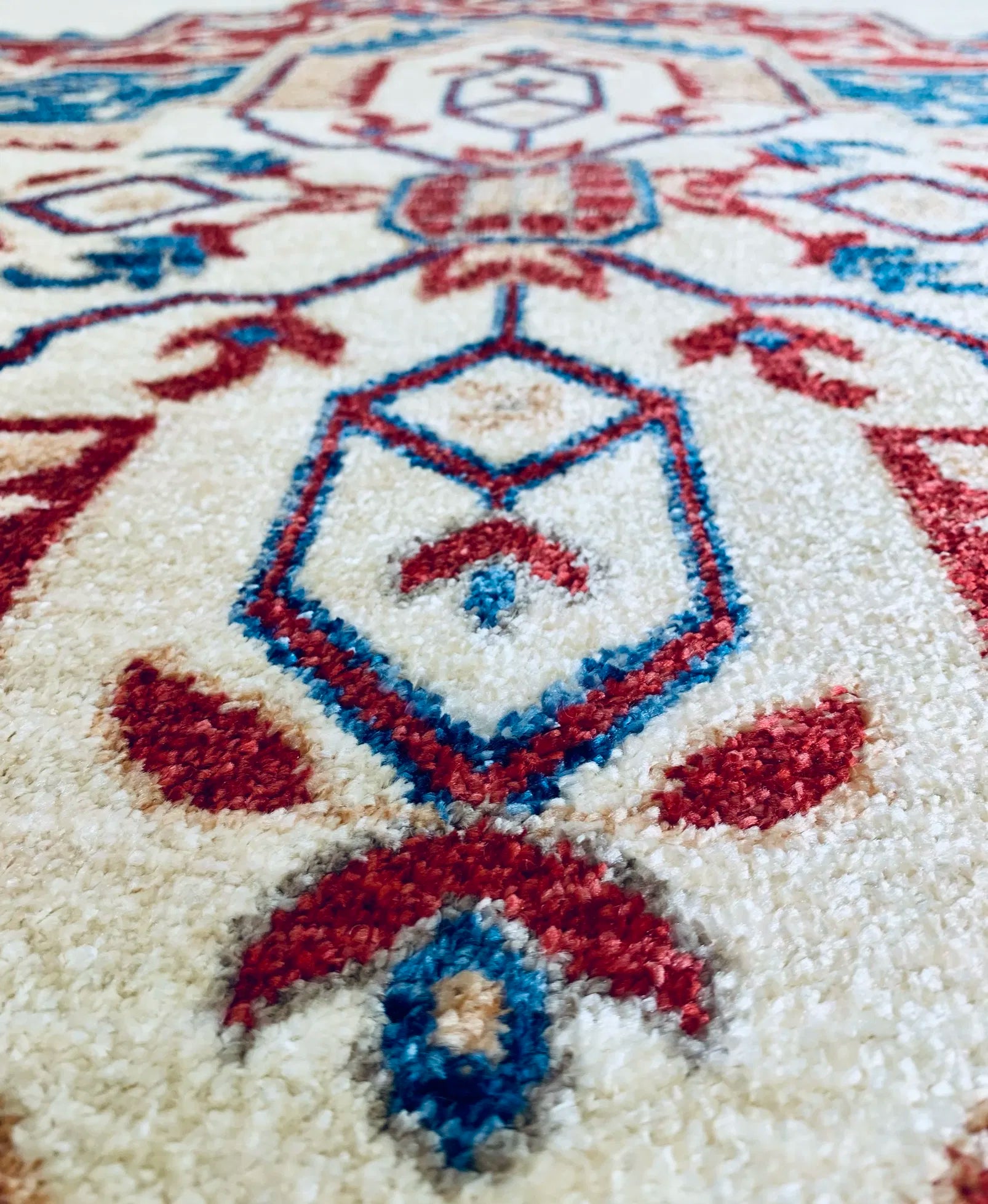 Otika Beige Red-Blue Carpet (Rectangle)