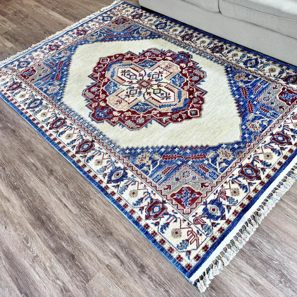 Otika Beige Red-Blue Carpet (Rectangle)