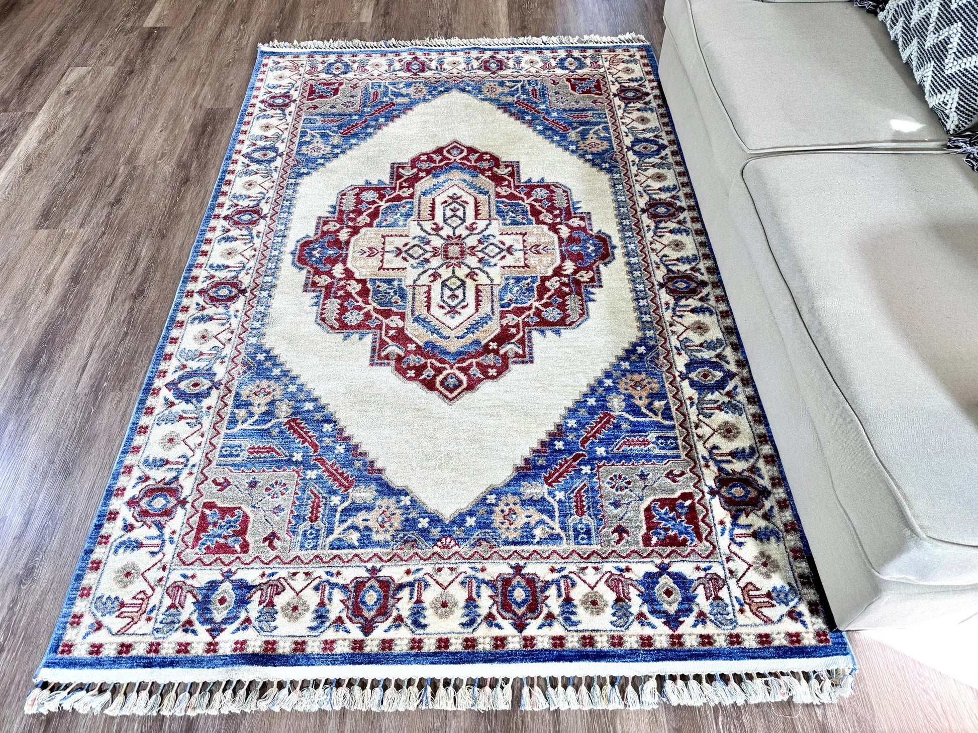 Otika Beige Red-Blue Carpet (Rectangle)