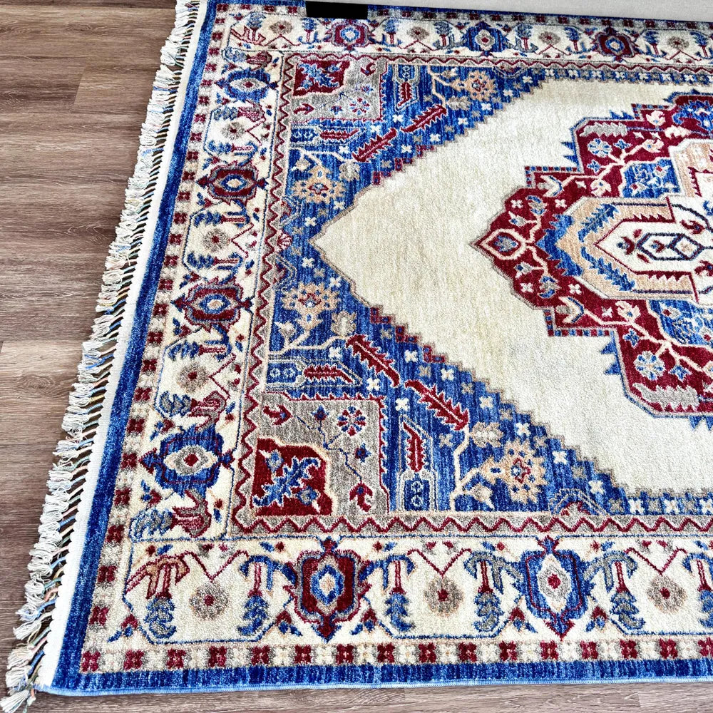 Otika Beige Red-Blue Carpet (Rectangle)