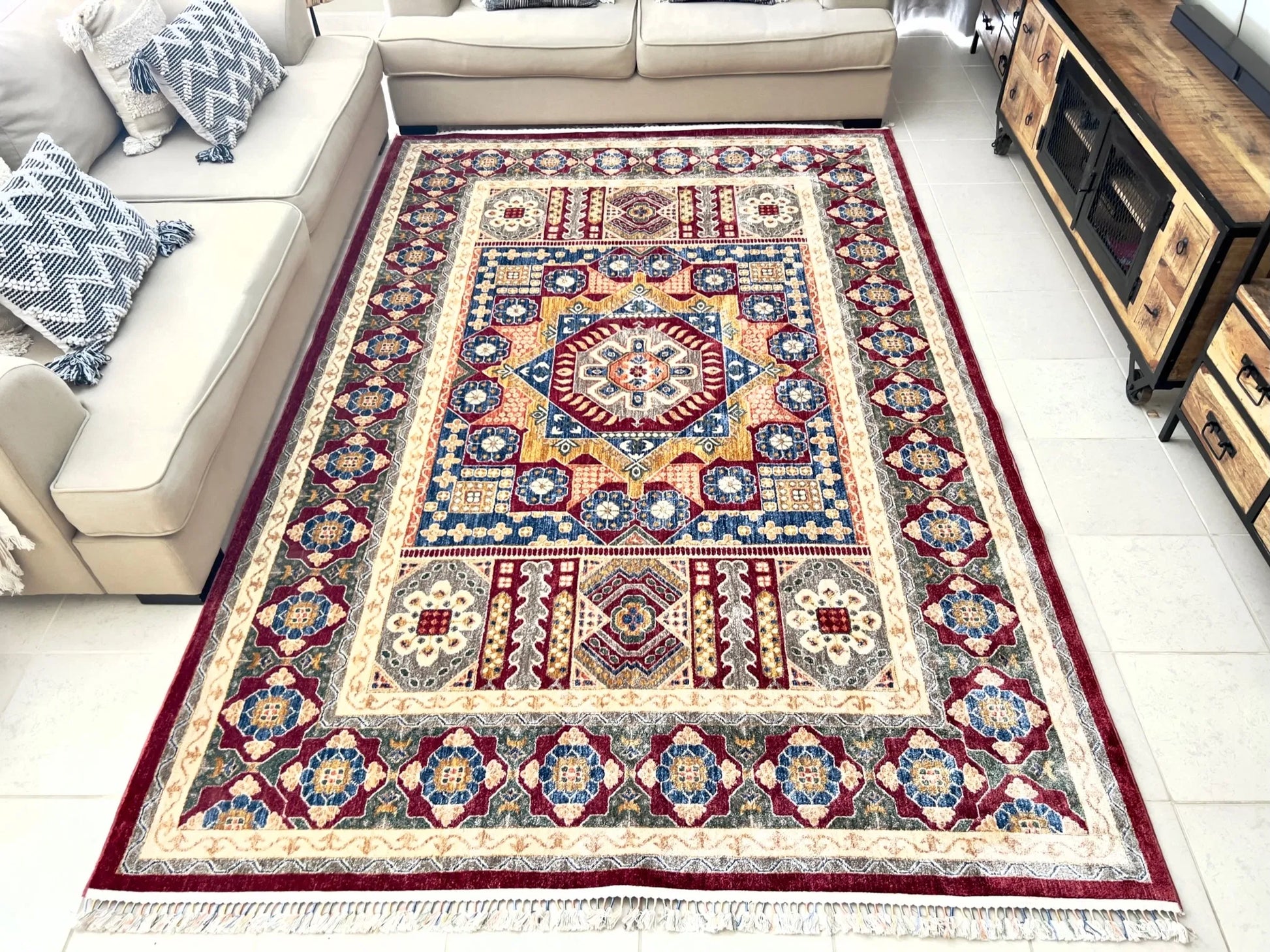 Agrinio Beige Red Carpet (Rectangle)