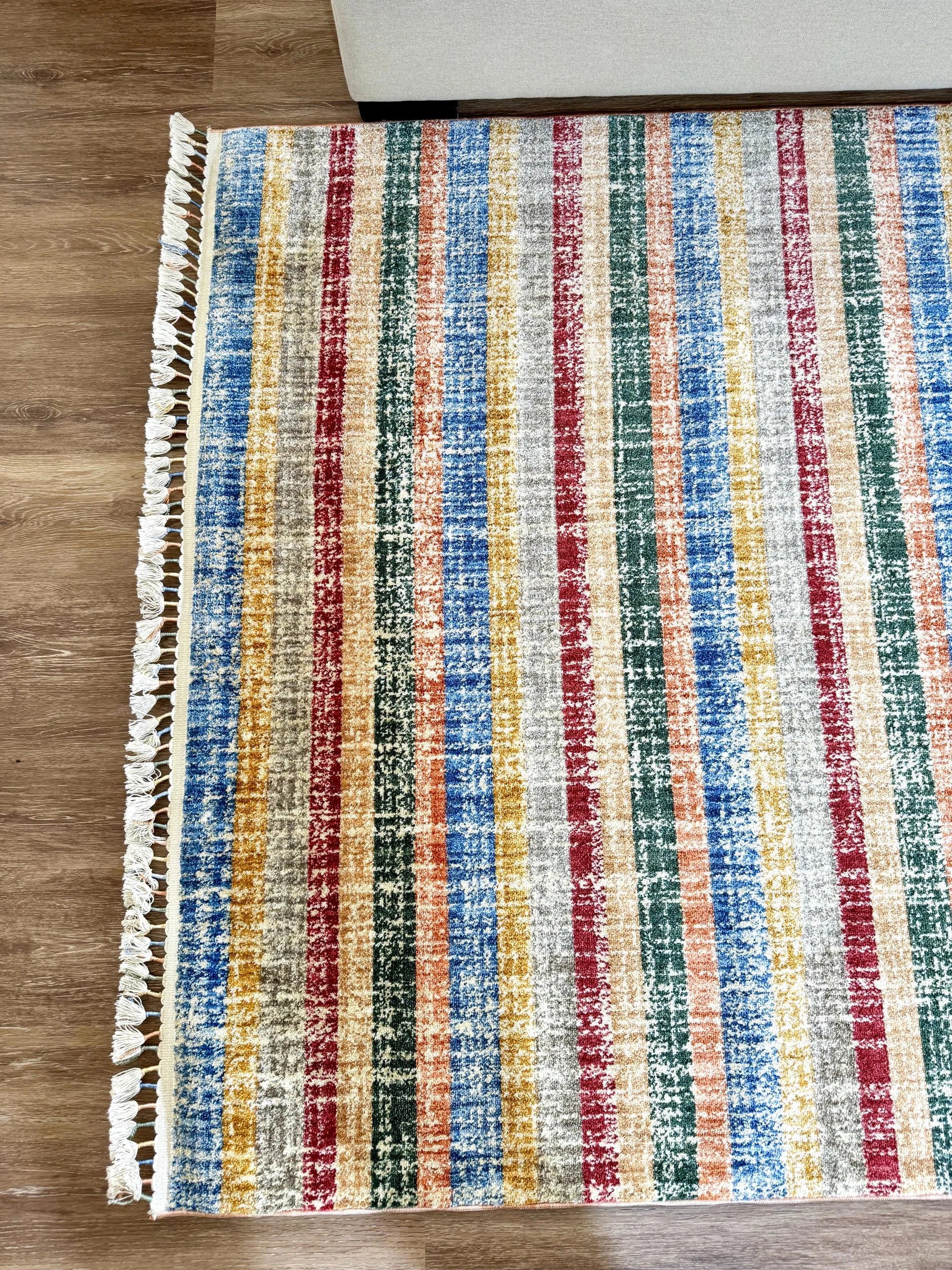 Gemini Multi-coloured Stripes Carpet (Rectangle)