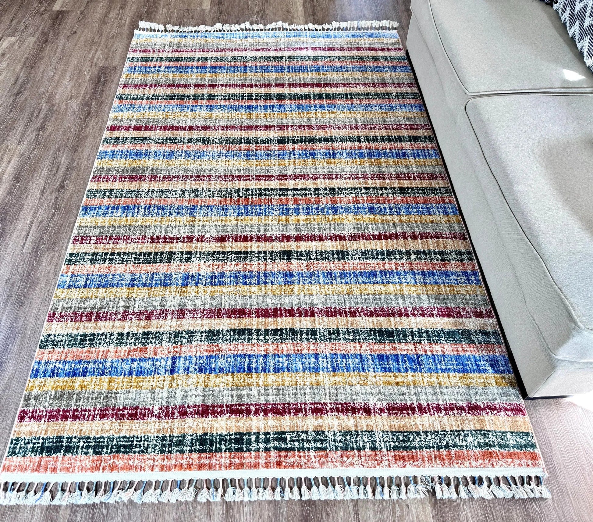 Gemini Multi-coloured Stripes Carpet (Rectangle)