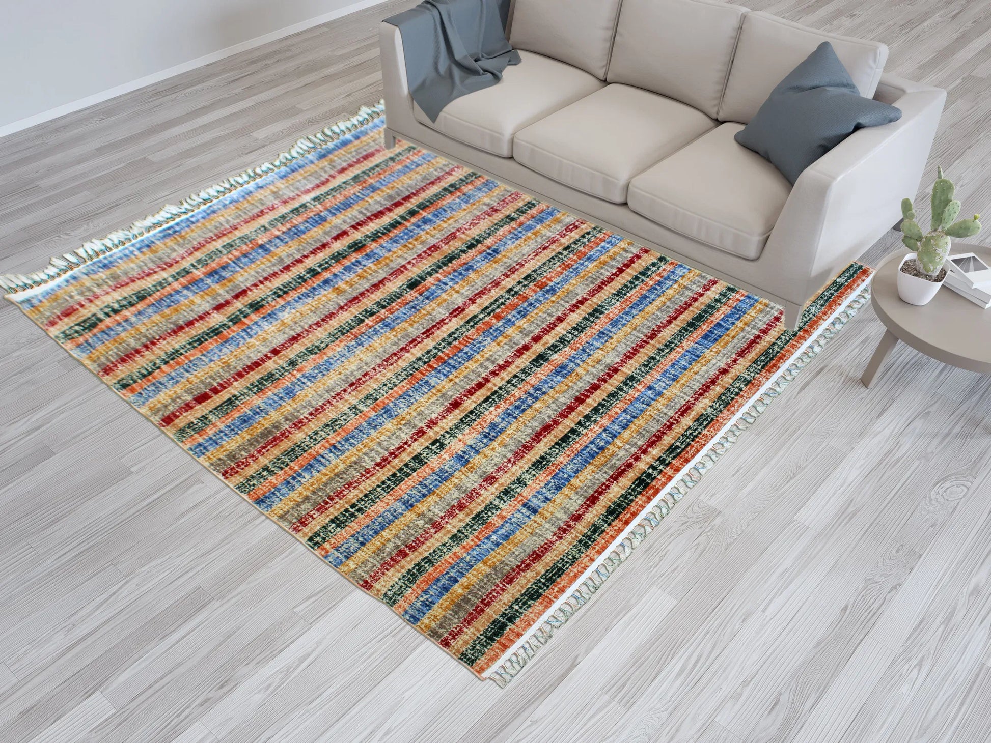 Gemini Multi-coloured Stripes Carpet (Rectangle)