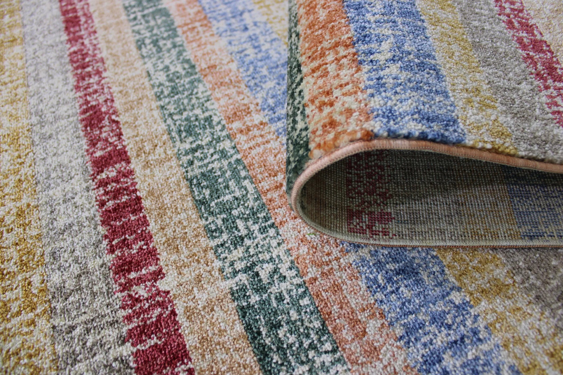 Gemini Multi-coloured Stripes Carpet (Rectangle)