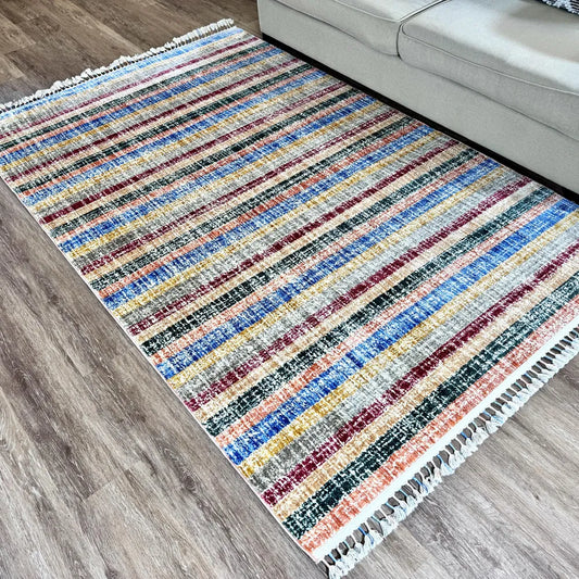 Gemini Multi-coloured Stripes Carpet (Rectangle)