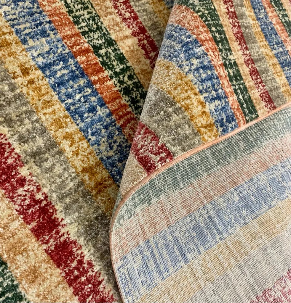 Gemini Multi-coloured Stripes Carpet (Rectangle)
