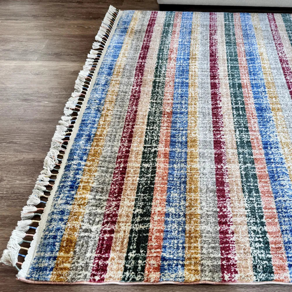 Gemini Multi-coloured Stripes Carpet (Rectangle)