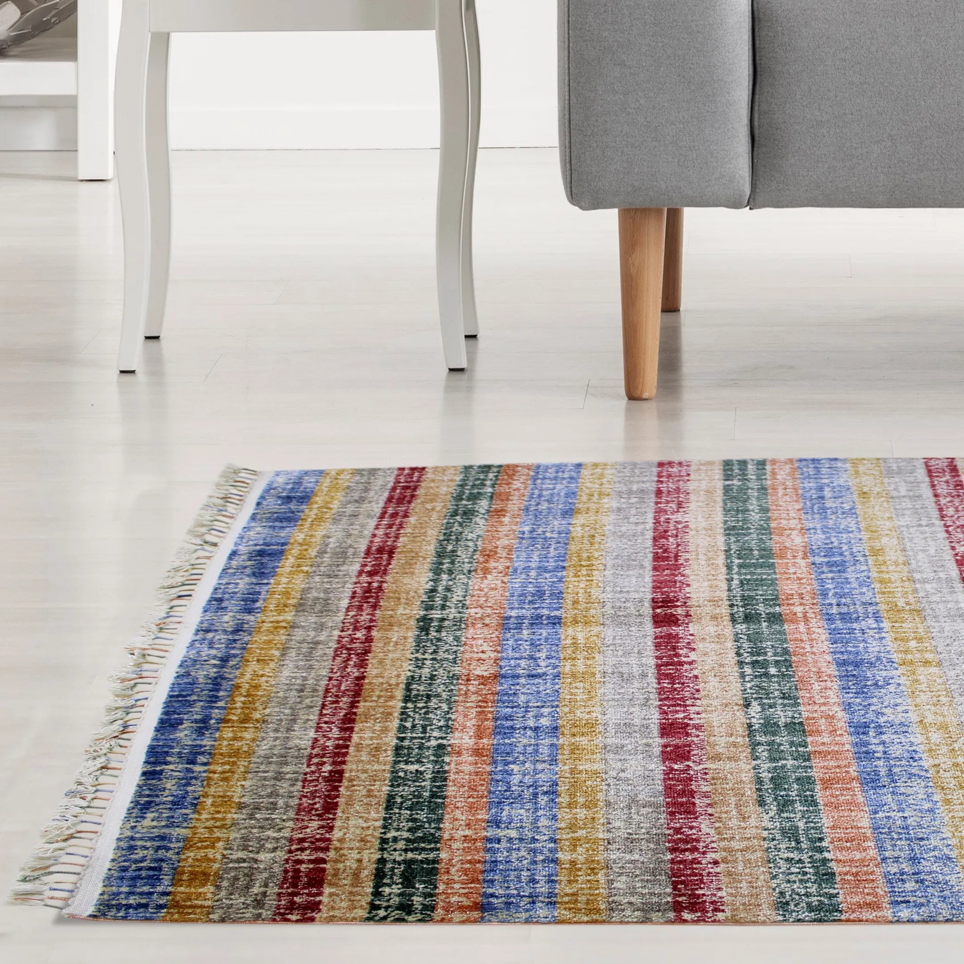Gemini Multi-coloured Stripes Carpet (Rectangle)