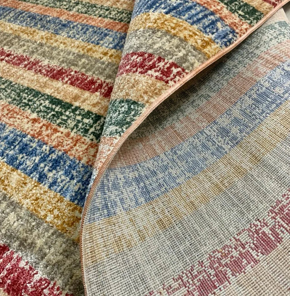 Gemini Multi-coloured Stripes Carpet (Rectangle)